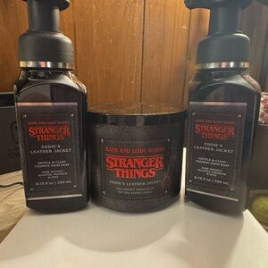 Bath & Body Works Handsoap & Candle Eddie's Leather Jacket NWT